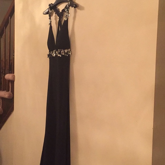 Faviana Couture Black Sequin Dress Size 12 - Picture 6 of 8